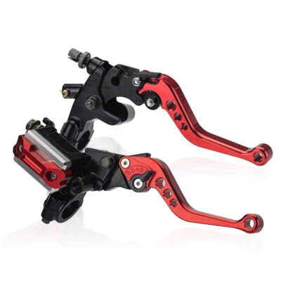 Красный резервуар главного цилиндра рычага тормозного сцепления 7/8 дюйма для руля мотоцикла с ЧПУ - Изображение 1 из 4