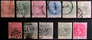 1870-84 ST. CHRISTOPHER #1-14: Mint/Used lot of 11 Queen Victoria early issues - Picture 1 of 2