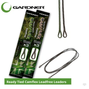 Gardner Tackle Ready Tied Camflex Leadfree Leaders - Carp Coarse Fishing Line - Picture 1 of 3