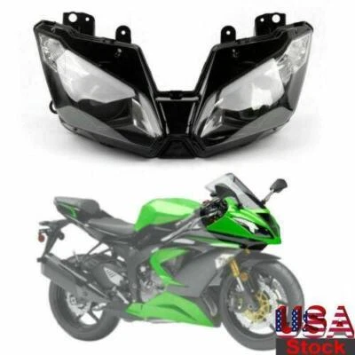 Replace Headlight Head Lamp Assembly For Kawasaki ZX636 Ninja ZX-6R 2013-18 US Foto 1 de 4