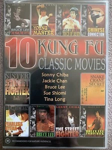 DVD: 10 Kung Fu Classic Movies - stars Jackie Chan, Bruce Lee & more (see Photo) - Picture 1 of 2