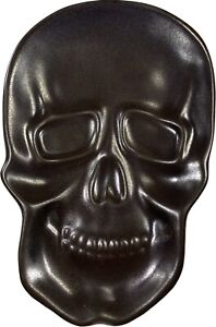 Plaques sculptées crâne en grès par seuil chocolat marron 8-1/2" x 5-1/2" (4)