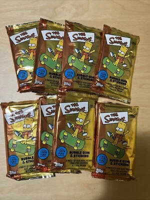 2002 Topps Lot of 8 The Simpsons Bubble Gum & Stickers Sealed Packs DO NOT CHEW - Image 1 of 3