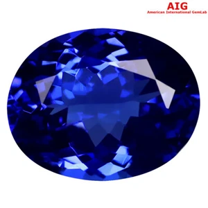 2.95 ct AIG CERTIFIED AAAA+ GRADE IMPRESSIVE OVAL (10 X 8 MM) D'BLOCK TANZANITE - Picture 1 of 3