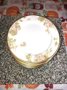 Rare HAVILAND SCHLEIGER # 65 ROSES GOLD COUP 11 PLATES 7.5” - Picture 1 of 6