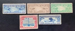 1926-27 UNITED STATES AIRMAIL SCOTT #C7-C11 OG LH USED SEE SCANS VF - Picture 1 of 2