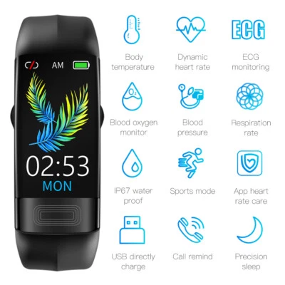 P11 Plus ECG + PPG Smart Armband Blutdruck Herzfrequenz Monitor Fitness Tracker - Image 1 of 4
