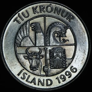 1996 Iceland 10 Kronur KM# 29.1a - Lot #7673 - Picture 1 of 2