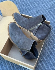 Dolce Vita Women's Sutton Gray Suede Leather Ankle Boots Braid Tassel Boho 9.5W - Picture 1 of 6