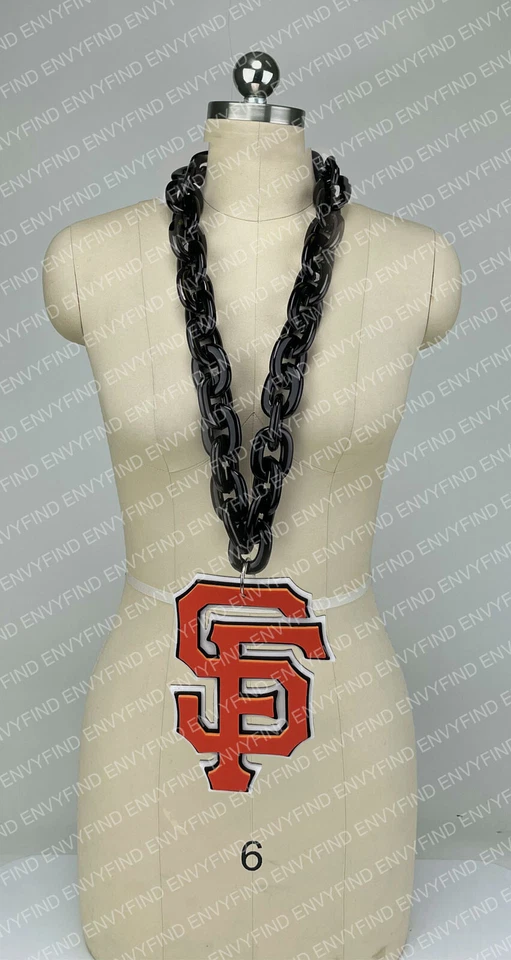 New MLB SAN FRANCISCO GIANTS BLACK Jumbo Big Fan Chain Necklace Foam MI USA - Image 1 of 3