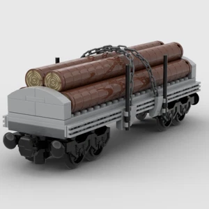 LEGO Train - Custom Log Carrying Wagon Kit, MOC, 100% Brand NEW LEGO Pieces. - Picture 1 of 7