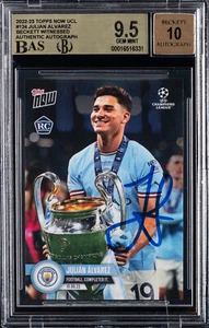 2022-23 Topps NOW UCL Julian Alvarez #134 RC BGS 9.5 GEM MT BAS 10 Auto - Picture 1 of 2