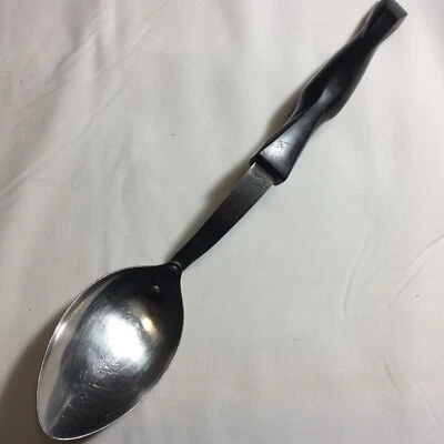 Cutco Serving Spoon  #1712 Brown Swirl Handle Made USA Stainless Steel Vintage - Image 1 of 4