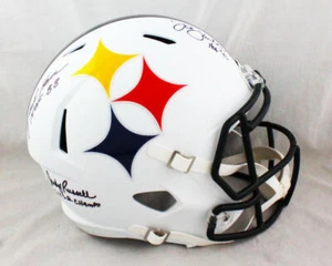 Ham Lambert Russell Signed Steelers F/S AMP Speed Helmet - Beckett W Auth *Black - Picture 1 of 11