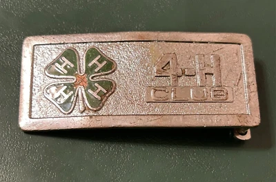 Vintage años 60 niños 4-H CLUB hebilla de cinturón 4 hojas trébol 1x4 Foto 1 de 4