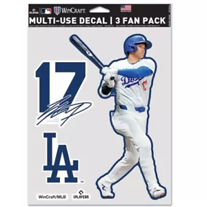SHOHEI OHTANI LOS ANGELES DODGERS 3 PIECE MULTI-USE DECAL FAN PACK MLB LICENSED - Picture 1 of 1
