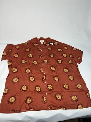 Camisa Arizona Jean Co Para Hombre 4XL Camisa Grande y Alta Estampado Hawaiano Naranja Sol Nueva con Etiquetas Foto 1 de 4