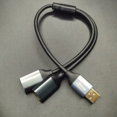 Dual USB Female to USB 2.0 Male Fast Charging Data Y Splitter Cable - 30cm - Image 1 of 4
