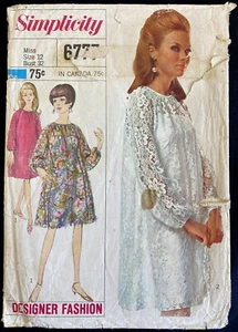 PC Gr. 12 B 32 Designer Mode Mod Kleid Slip Simplicity 6777 Muster Vintage Zelt - Bild 1 von 3