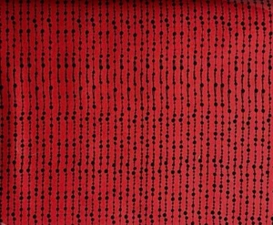 Tela de edredón Loralie CORTINA CON CUENTAS roja negra #692-556 vendida por 1/2 yarda - Imagen 1 de 1