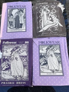 Ropa popular - Lote de 4 patrones de costura vestido de pradera - Imagen 1 de 3
