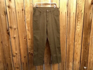 1960s vtg LEVIS BIG E brown burlap SLIM TAPER STA-PREST SLACKS 27/28 x 29 USA - Picture 1 of 10