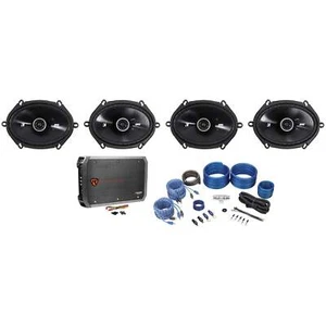(2) Paar Kicker 41DSC684 6x8" 2-Wege Auto-Lautsprecher + 4-Kanal-Verstärker + Verstärker-Kit - Bild 1 von 12
