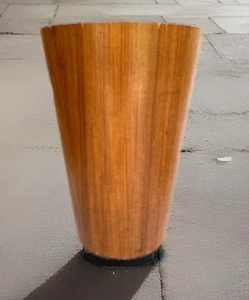 Vintage Mid-Century Danish Modern Wooden Veneer Trash Can/Waste Basket - Picture 1 of 11