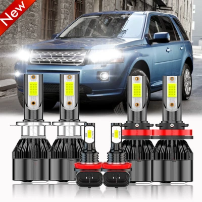 For Land Rover LR2 LR4 2010-2012 2013 2014 2015 LED Headlight Fog Bulbs Kit - Image 1 of 4