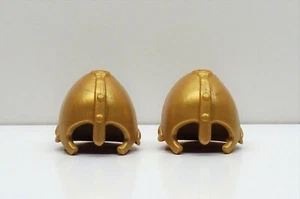 2 x HELM RITTER MIT NASENSCHUTZ GOLD + 1 LOCH PLAYMOBIL zu Feder Hauptmann HE13 - Picture 1 of 3