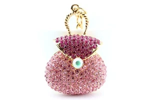 Pink Purse Bag Fashion Keychain Crystal Charm Gift Cute Pouch Collectible F4A - Picture 1 of 2