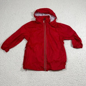 Vtg Anzoni Kids Packable Windbreaker Rain Jacket Size 116 (US 6) Red Outdoor - Picture 1 of 9