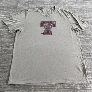 Texas A&M Aggies Shirt Mens XL Gray NCAA College Football Adidas Tee T-Shirt - Picture 1 of 8