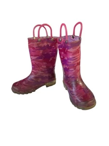 Western Chief Girls pink camo rubber rainboots toddler Sz 9 No removable insole. - Picture 1 of 9