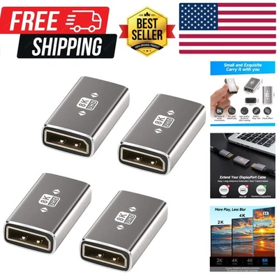 Paquete de 4 acopladores DisplayPort 8K, conector DP 1,4 hembra a hembra extensión DP... Foto 1 de 4