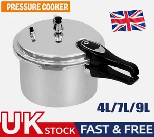 4L 7L 9L Aluminium Pressure Cooker Steamer Kitchen Catering Home Updated Durable - Picture 1 of 16