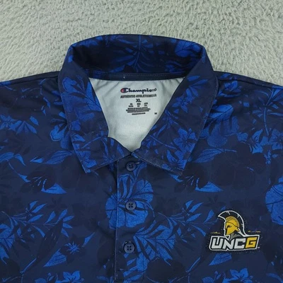 UNC Greensboro Spartans Camisa Polo Para Hombres XL Azul NCAA Baloncesto Floral Campeón Foto 1 de 4