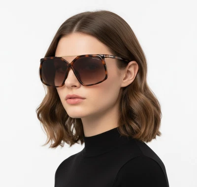 Tom Ford Meryl FT1038 64mm Butterfly Sunglasses Havana Tortoise Authentic Italy - Image 1 of 4