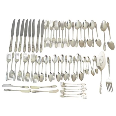 Vintage Oneida Community Flatware Silverware White Orchid 64 Pc Silver Plated - Image 1 of 4