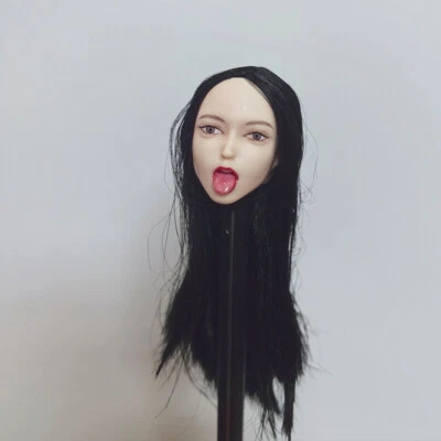 Modelo de cabeza 1/6 negro cabello largo belleza para figura de acción de 12 pulgadas muñeca de juguete Foto 1 de 4