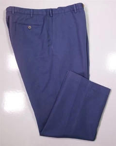 Incotex ChinoLino Periwinkle Blue Flat Front Cotton Linen Pants 38x29 - Picture 1 of 10