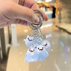 Cute Little Ghost Resin Duck Keychain For Women Keyring Bag Charm PendaJO - Picture 1 of 15