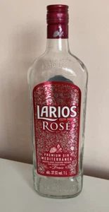 EMPTY Larios Rose Premium Gin Glass Bottle Mediterranea - 1 Litre - Picture 1 of 10