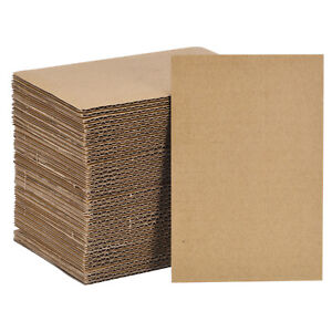 100 Pack 4" x 6" Corrugated Cardboard Sheets 1/8" Flat Cardboard Inserts