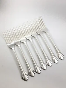 Oneida Community ENCHANTMENT Silver Plate 7 Dinner Forks Cube Mark  Flatware - Picture 1 of 5