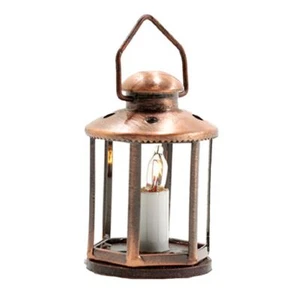 Casa delle Bambole Lanterna in Rame con Candela Luce 12V Lampada Illuminazione Elettrica - Foto 1 di 8