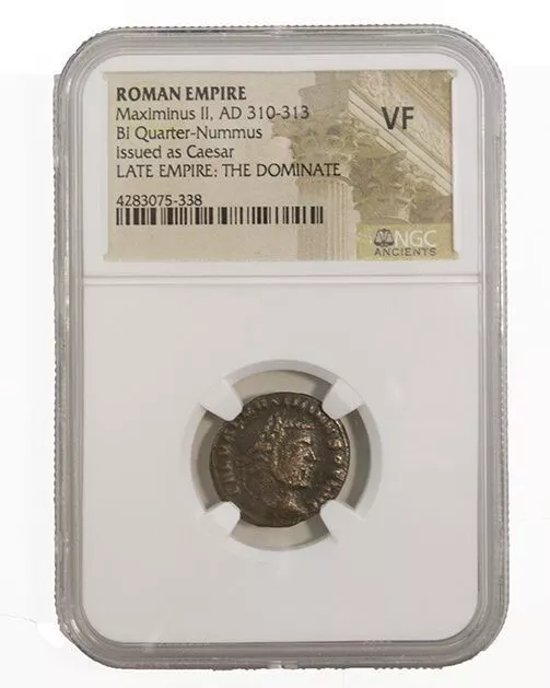 NGC VF Roman 1/4 Nummus of Maximinus II Daia AD310 - 313 Very Fine NGC Ancients - Image 1 of 3