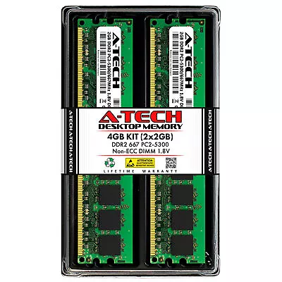 4GB 2x2GB PC2-5300U GIGABYTE Ga-5Dxsl-Rh Ga-5Yasv-Rh Ga-Ep43-Ds3R A88 Memory RAM - Image 1 of 2