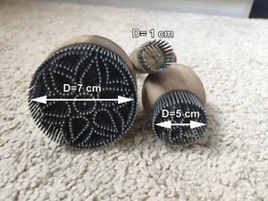 3er Set traditioneller usbekischer Brotstempel (Tschekich) für schöne Muster 7-5 cm - Bild 1 von 8