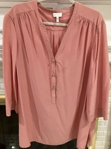 Camicia top a tunica lunga rosa Escada taglia 46, placca con bottoni, fessure laterali, ottime condizioni - Foto 1 di 11